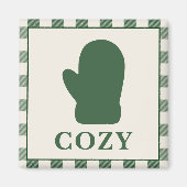 Aimant de Noël Chausson Cosy Vert Rustique (Devant)