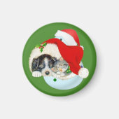 Aimant de Noël Chiot et Chat (Devant)