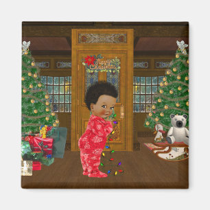 Aimant de Noël d'Afro-américain