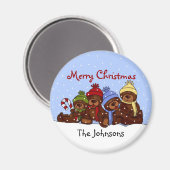 Aimant de Noël de la famille de l'ours (Recto/Verso)