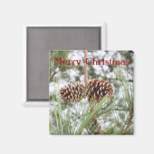 Aimant de Noël de pin (Recto/Verso)