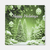 Aimant de Noël des arbres verts (Devant)