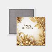 Aimant de Noël des Feuilles d'or (Recto/Verso)