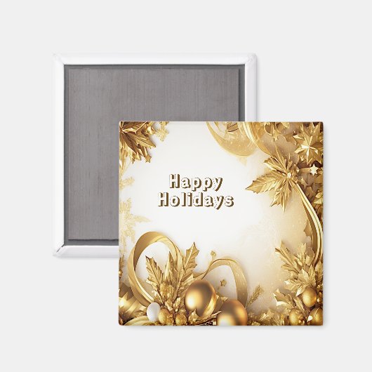 Aimant de Noël des Feuilles d'or (Recto/Verso)