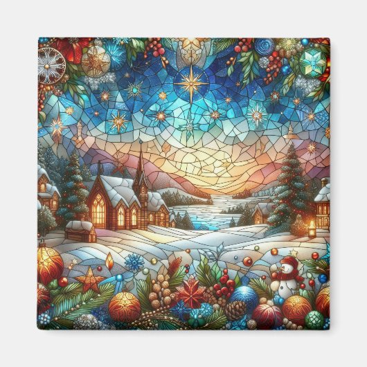 Aimant de Noël en verre tendu (Devant)