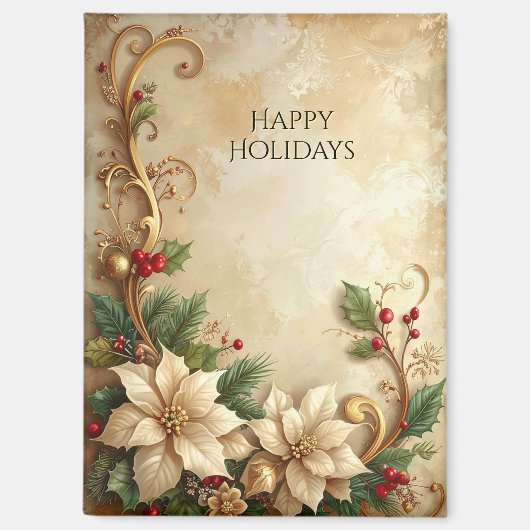 Aimant de Noël floral de fête (Recto)