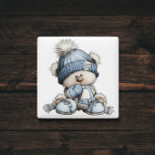 Aimant de Noël Ourson Bleu Fantaisiste