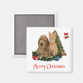 Aimant de Noël pour chaton et chiot (Recto/Verso)