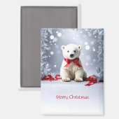 Aimant de Noël pour les vacances de l'ours polaire (Recto/Verso)