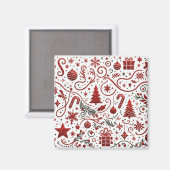 Aimant de Noël Rouge Blanc (Recto/Verso)