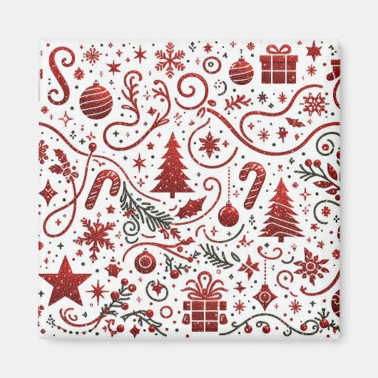 Aimant de Noël Rouge Blanc (Devant)