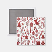 Aimant de Noël Rouge Blanc (Recto/Verso)