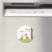 Aimant de nom de cerf de forêt mignonne mère et en (In Situ (Lave-vaisselle))