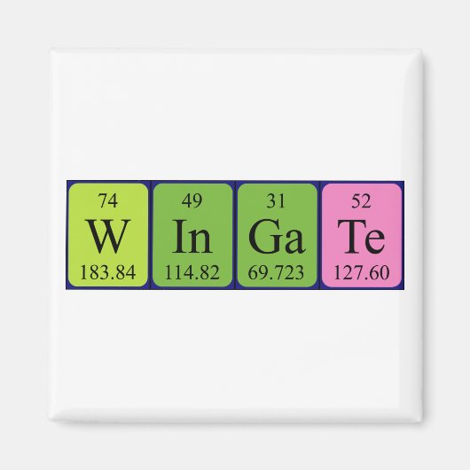 Aimant de nom de table périodique (Devant)