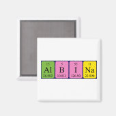 Aimant de nom de table périodique Albina (Recto/Verso)