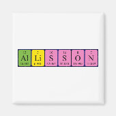 Aimant de nom de table périodique Allisson (Devant)