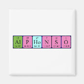 Aimant de nom de table périodique Alphonso (Devant)