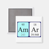 Aimant de nom de table périodique Amar (Recto/Verso)
