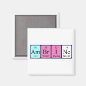 Aimant de nom de table périodique Ambrine (Recto/Verso)