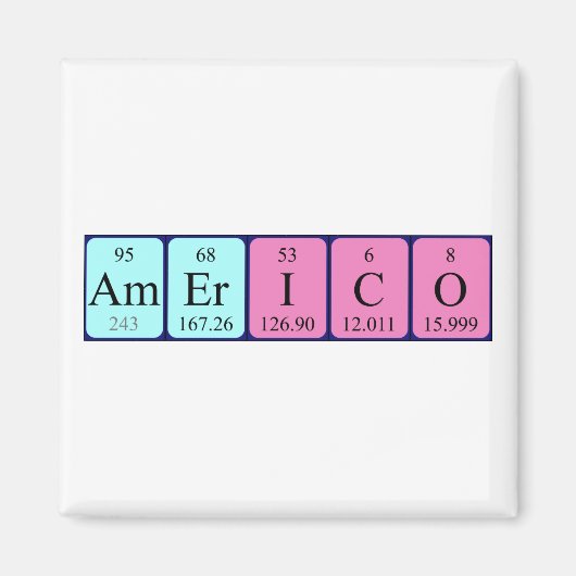 aimant de nom de table périodique Americo (Devant)