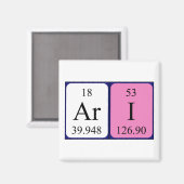 Aimant de nom de table périodique Ari (Recto/Verso)