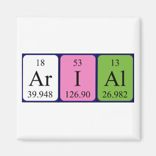 Aimant de nom de table périodique Arial