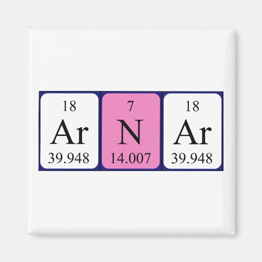 Aimant de nom de table périodique Arnar (Devant)