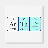Aimant de nom de table périodique Arther (Devant)
