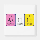 Aimant de nom de table périodique Ashli (Devant)