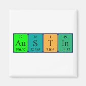 Aimant de nom de table périodique Austin (Devant)