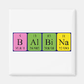 Aimant de nom de table périodique Balbina (Devant)