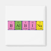 Aimant de nom de table périodique Balbina (Devant)