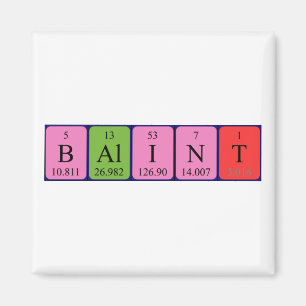 Aimant de nom de table périodique Bálint