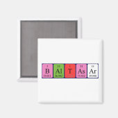 Aimant de nom de table périodique Baltasar (Recto/Verso)