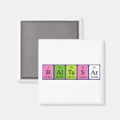 Aimant de nom de table périodique Baltasar (Recto/Verso)