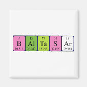 Aimant de nom de table périodique Baltasar (Devant)