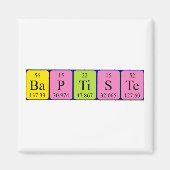 Aimant de nom de table périodique Baptiste (Devant)