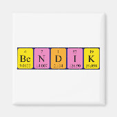 aimant de nom de table périodique Bendik (Devant)