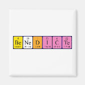 Aimant de nom de table périodique Bénédicte (Devant)