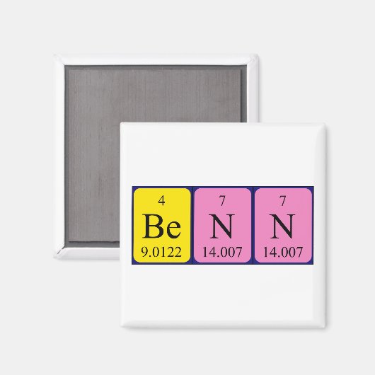 Aimant de nom de table périodique Benn (Recto/Verso)