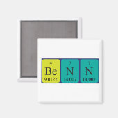 Aimant de nom de table périodique Benn (Recto/Verso)