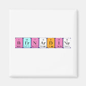 Aimant de nom de table périodique Bernardine (Devant)