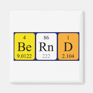 Aimant de nom de table périodique Bernd