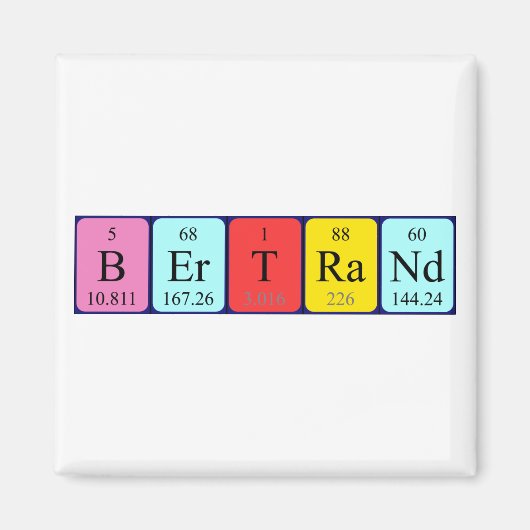 aimant de nom de table périodique Bertrand (Devant)