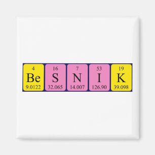 Aimant de nom de table périodique Besnik