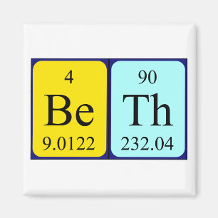 aimant de nom de table périodique Beth