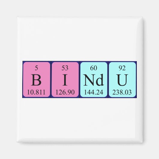 aimant de nom de table périodique bindu (Devant)