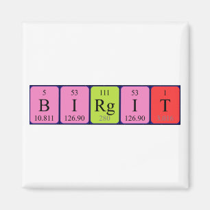 aimant de nom de table périodique Birgit