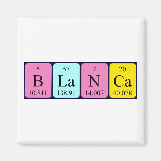 aimant de nom de table périodique Blanca (Devant)