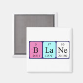 Aimant de nom de table périodique Blane (Recto/Verso)